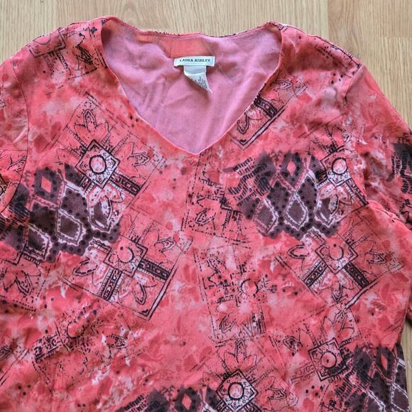 Laura Ashley Womens Vintage Y2K Semi Sheer Mesh Top Large Fairy Boho Artsy - Picture 2 of 10